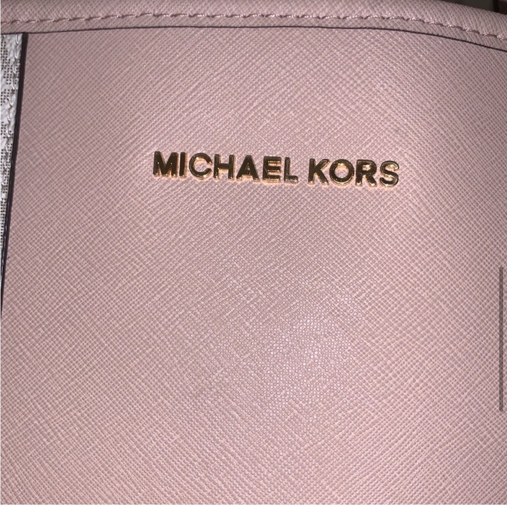 Michael Kors Monogram Beige and Pink Tote - Picture 7 of 13